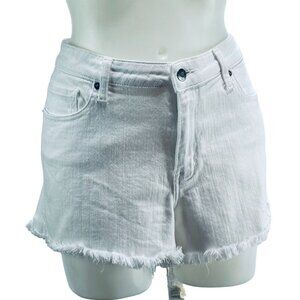 PISTOLA Women's Shorts White Cotton Denim Jean Frayed Edge Hem Stretch Size 32